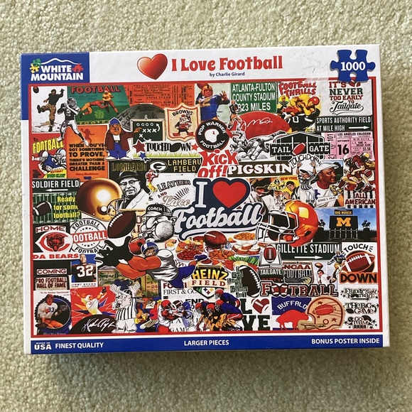 White Mountain Puzzle I love football - Picture 1 of 6